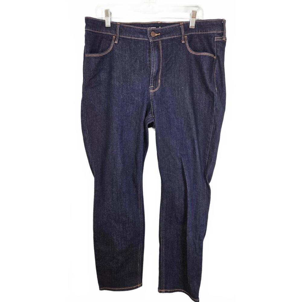 Old Navy Women's High-Rise Wow Straight Dark Blue Jeans Size 16 Short
